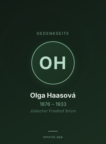 Gedenkportrait von Olga Haasová