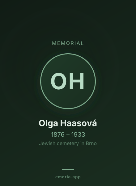 Memorial portrait of Olga Haasová