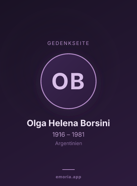 Gedenkportrait von Olga Helena Borsini