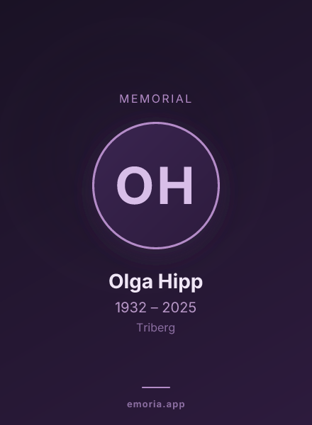 Memorial portrait of Olga Hipp