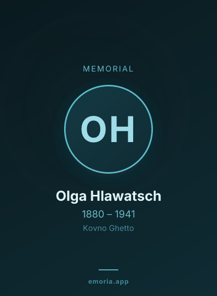 Memorial portrait of Olga Hlawatsch