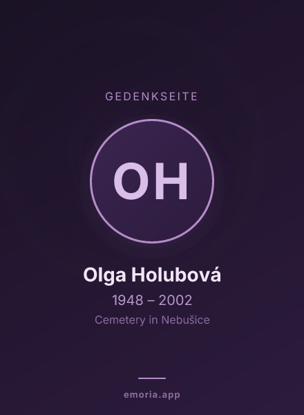 Gedenkportrait von Olga Holubová