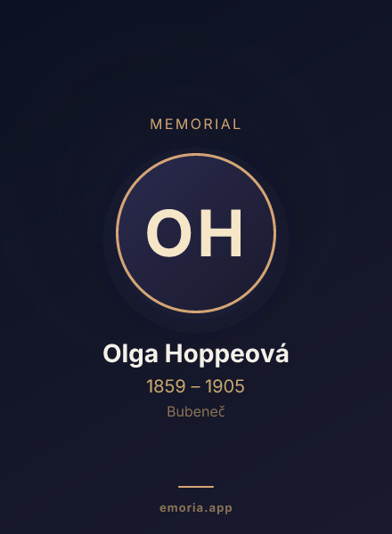 Memorial portrait of Olga Hoppeová