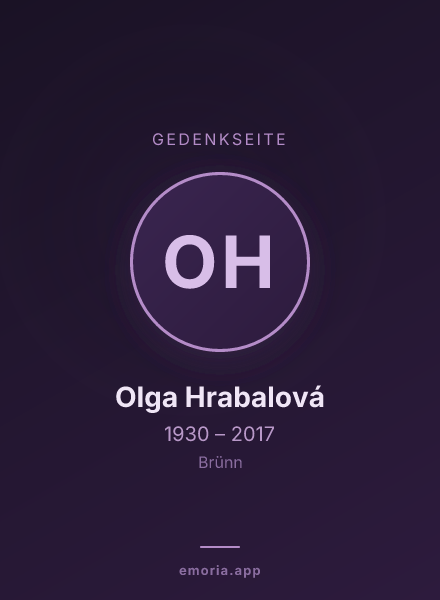 Gedenkportrait von Olga Hrabalová