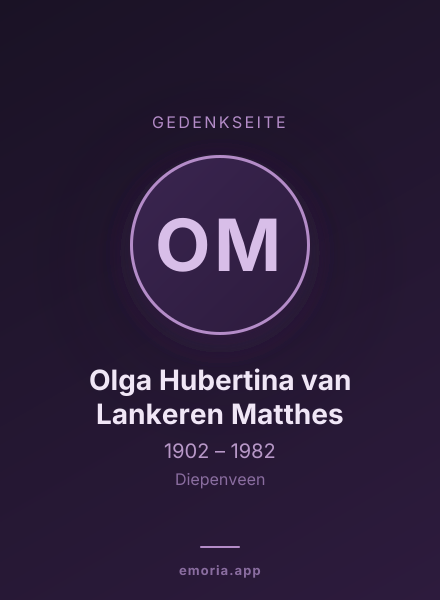 Gedenkportrait von Olga Hubertina van Lankeren Matthes