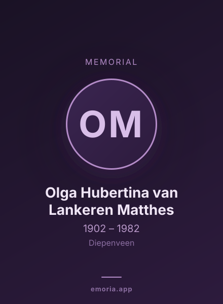 Memorial portrait of Olga Hubertina van Lankeren Matthes