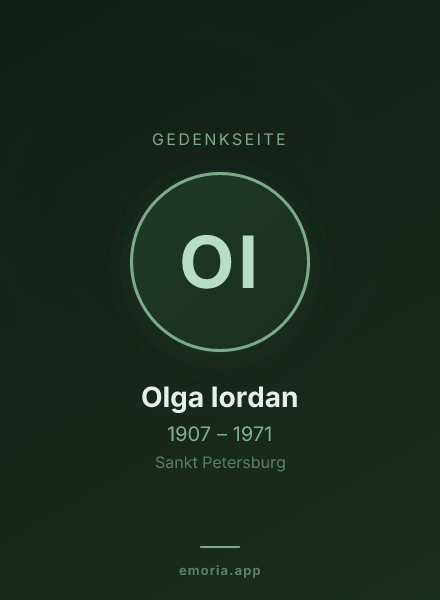 Gedenkportrait von Olga Iordan