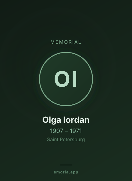 Memorial portrait of Olga Iordan
