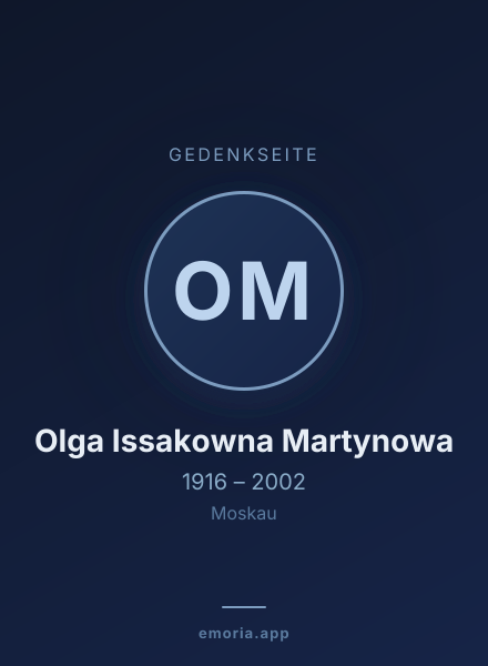 Gedenkportrait von Olga Issakowna Martynowa