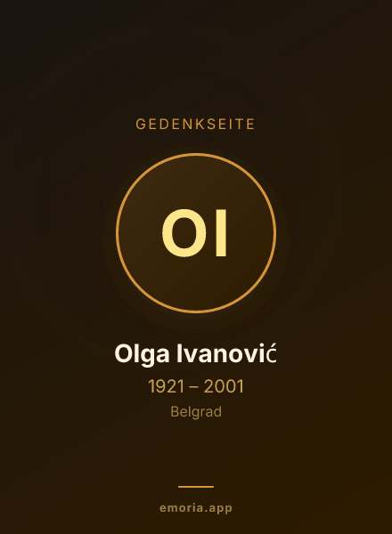 Gedenkportrait von Olga Ivanović