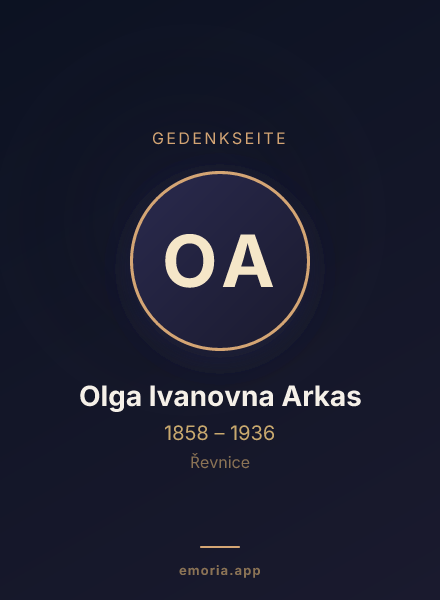 Gedenkportrait von Olga Ivanovna Arkas