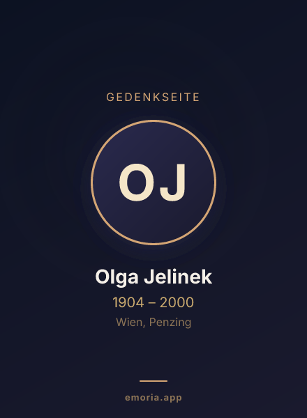 Gedenkportrait von Olga Jelinek