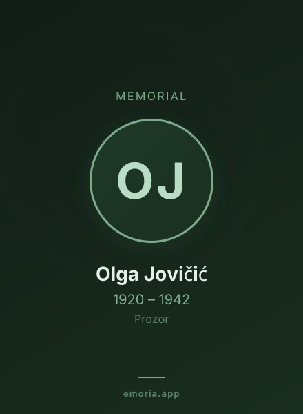 Memorial portrait of Olga Jovičić