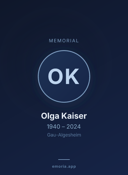 Memorial portrait of Olga Kaiser