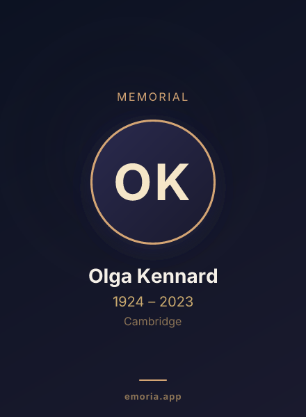 Memorial portrait of Olga Kennard
