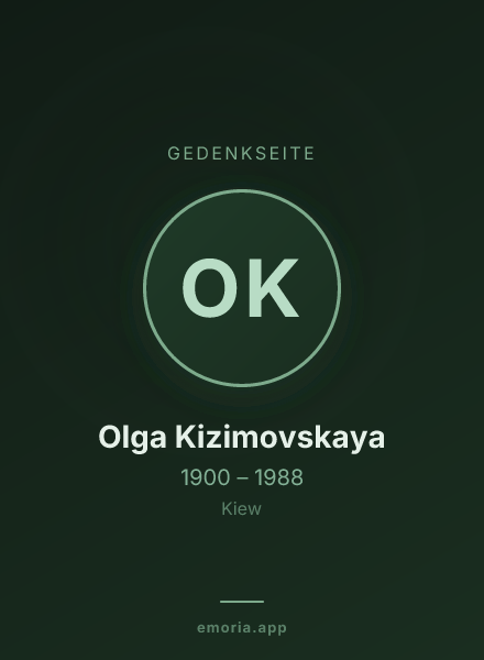 Gedenkportrait von Olga Kizimovskaya