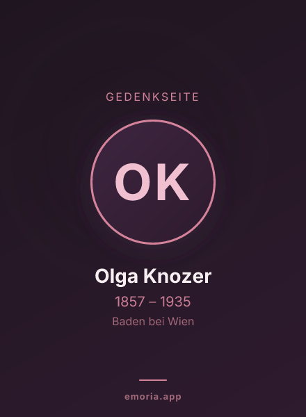 Gedenkportrait von Olga Knozer
