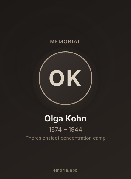 Memorial portrait of Olga Kohn