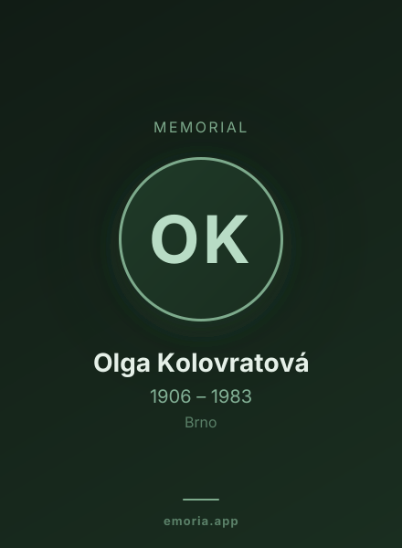 Memorial portrait of Olga Kolovratová