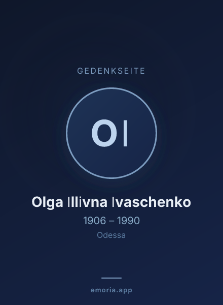 Gedenkportrait von Olga Іllіvna Іvaschenko