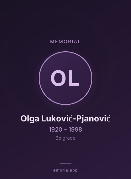 Memorial portrait of Olga Luković-Pjanović