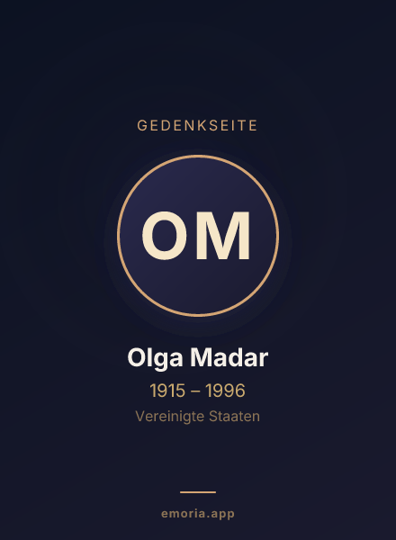 Gedenkportrait von Olga Madar