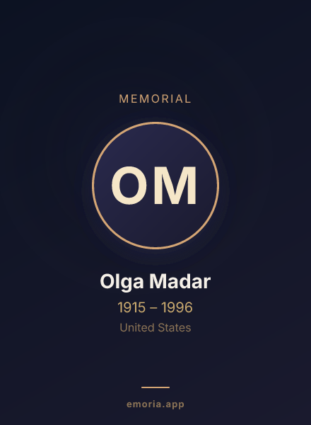 Memorial portrait of Olga Madar