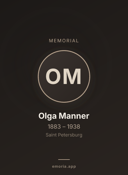 Memorial portrait of Olga Manner
