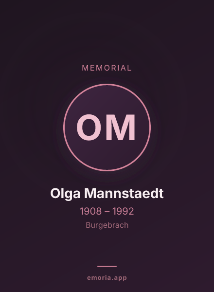 Memorial portrait of Olga Mannstaedt