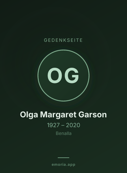 Gedenkportrait von Olga Margaret Garson