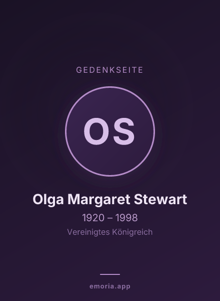 Gedenkportrait von Olga Margaret Stewart