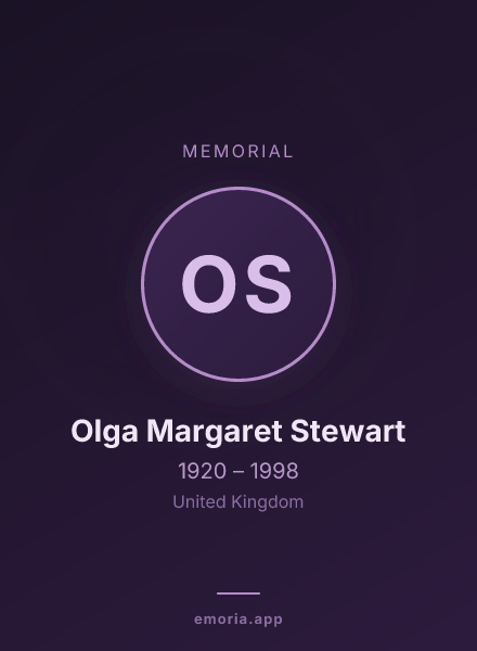Memorial portrait of Olga Margaret Stewart