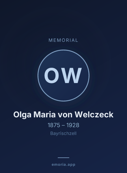 Memorial portrait of Olga Maria von Welczeck