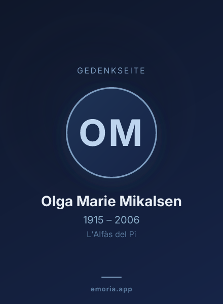 Gedenkportrait von Olga Marie Mikalsen