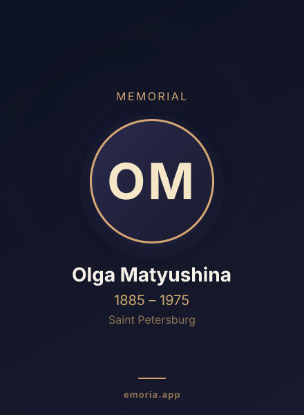 Memorial portrait of Olga Matyushina