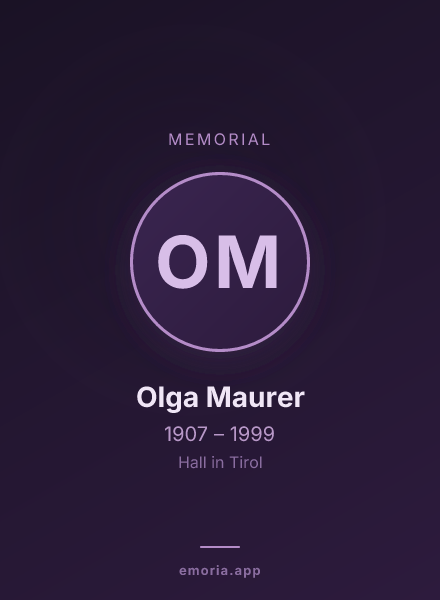 Memorial portrait of Olga Maurer