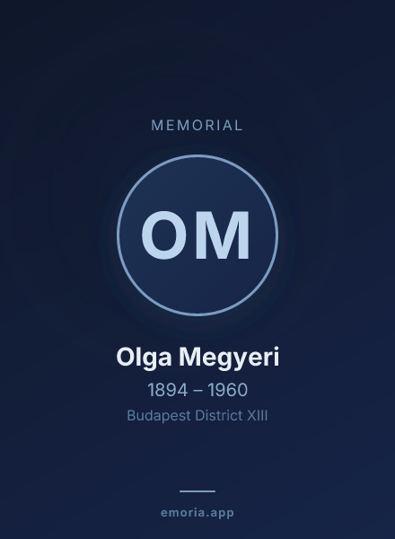 Memorial portrait of Olga Megyeri