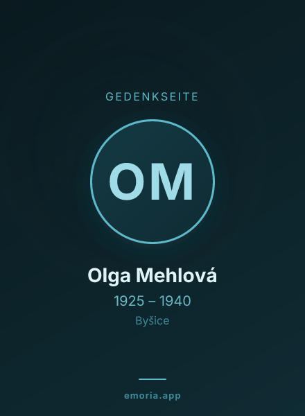 Gedenkportrait von Olga Mehlová