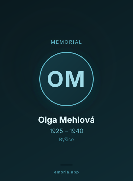 Memorial portrait of Olga Mehlová