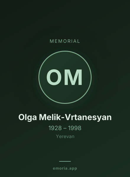 Memorial portrait of Olga Melik-Vrtanesyan