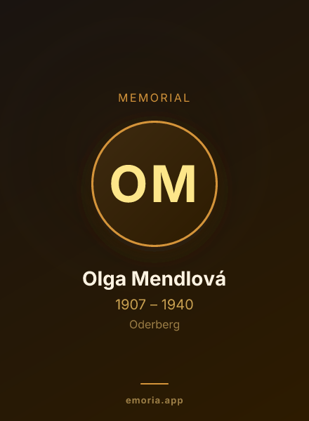 Memorial portrait of Olga Mendlová