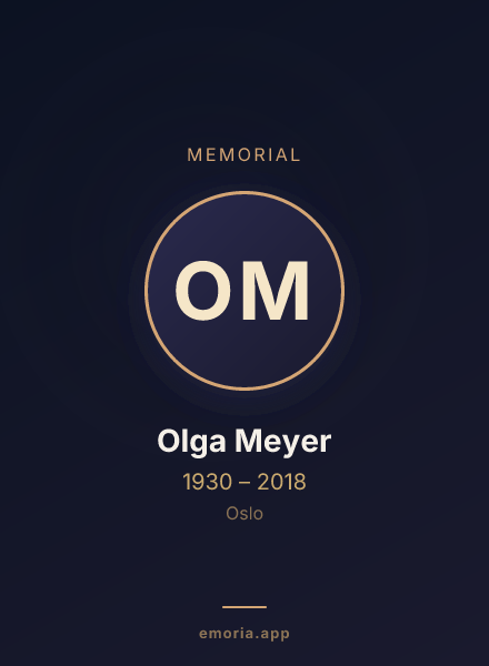 Memorial portrait of Olga Meyer