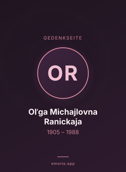Gedenkportrait von Olʹga Michajlovna Ranickaja