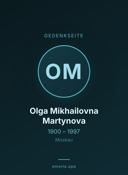 Gedenkportrait von Olga Mikhailovna Martynova