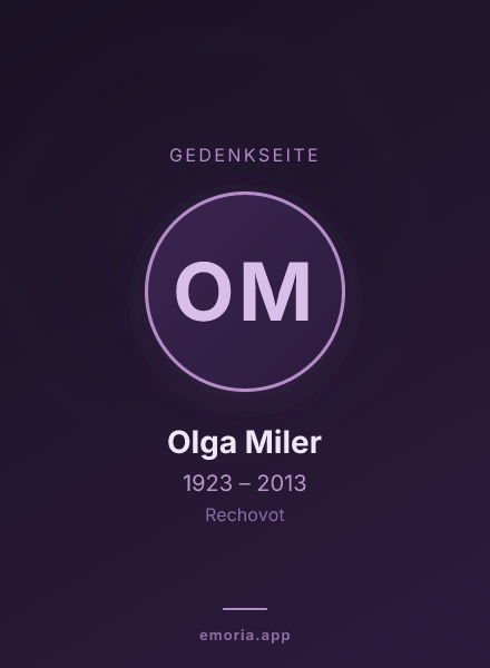 Gedenkportrait von Olga Miler