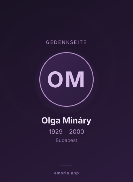 Gedenkportrait von Olga Mináry