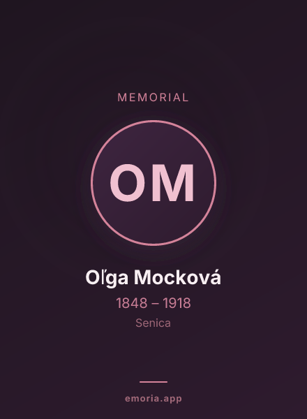 Memorial portrait of Oľga Mocková