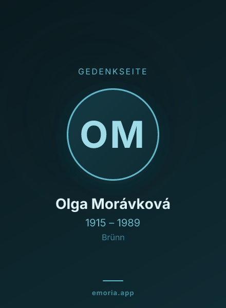 Gedenkportrait von Olga Morávková