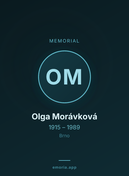 Memorial portrait of Olga Morávková