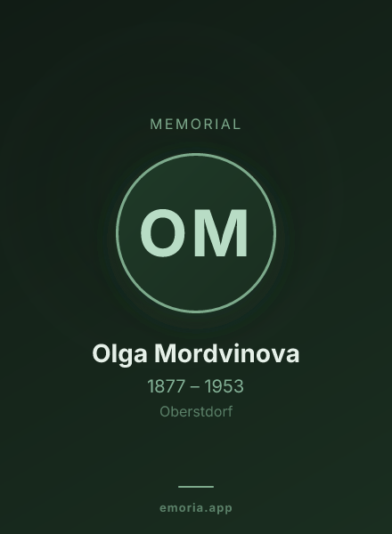 Memorial portrait of Olga Mordvinova